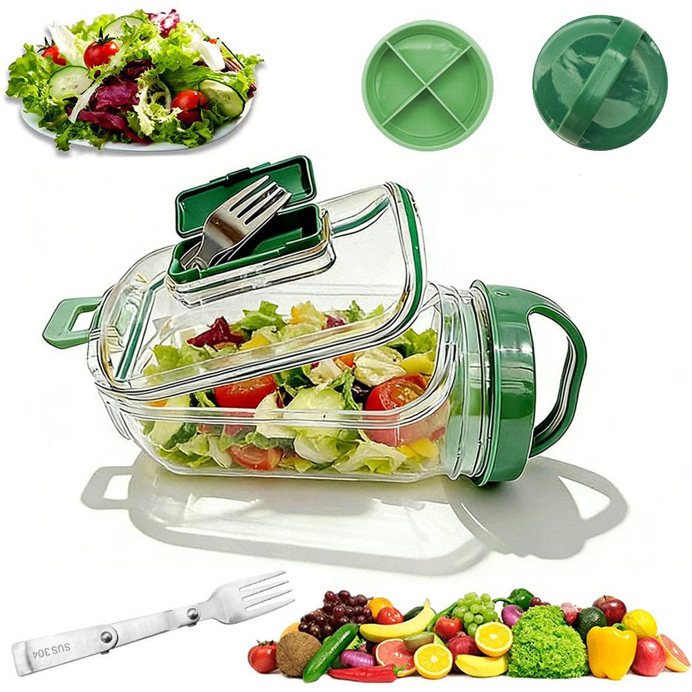 Meal Prep Jar Salad - Wadah Salad Portabel dengan Garpu dan