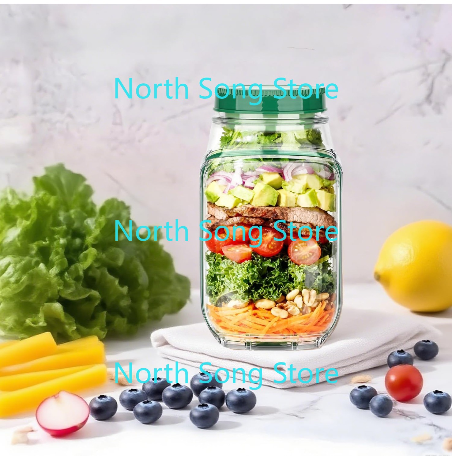 Meal Prep Jar Salad - 2026 Wadah Salad Mason Jar dengan