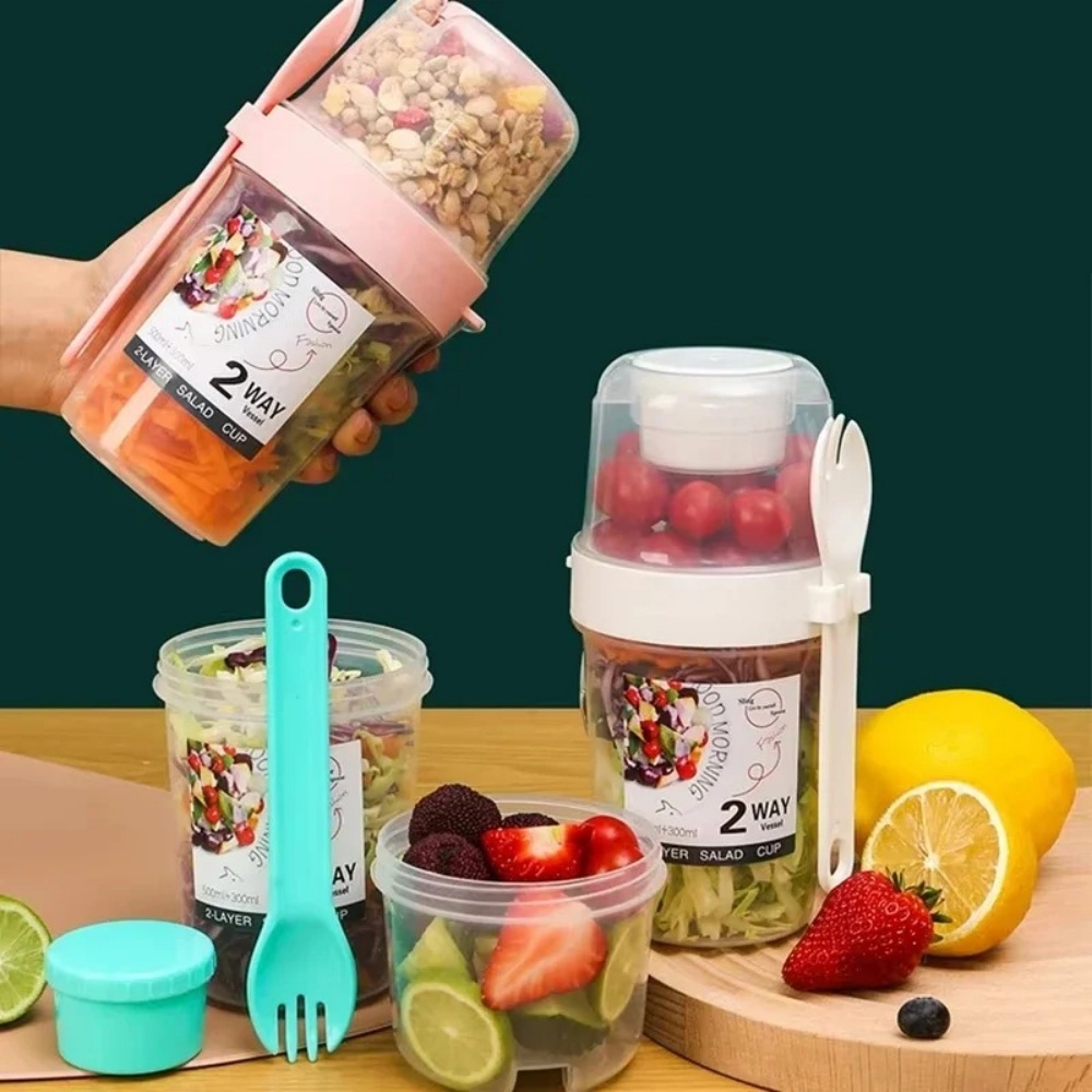 Meal Prep Yogurt Containers - Cangkir Salad Portabel, Cangkir Sarapan, Wadah