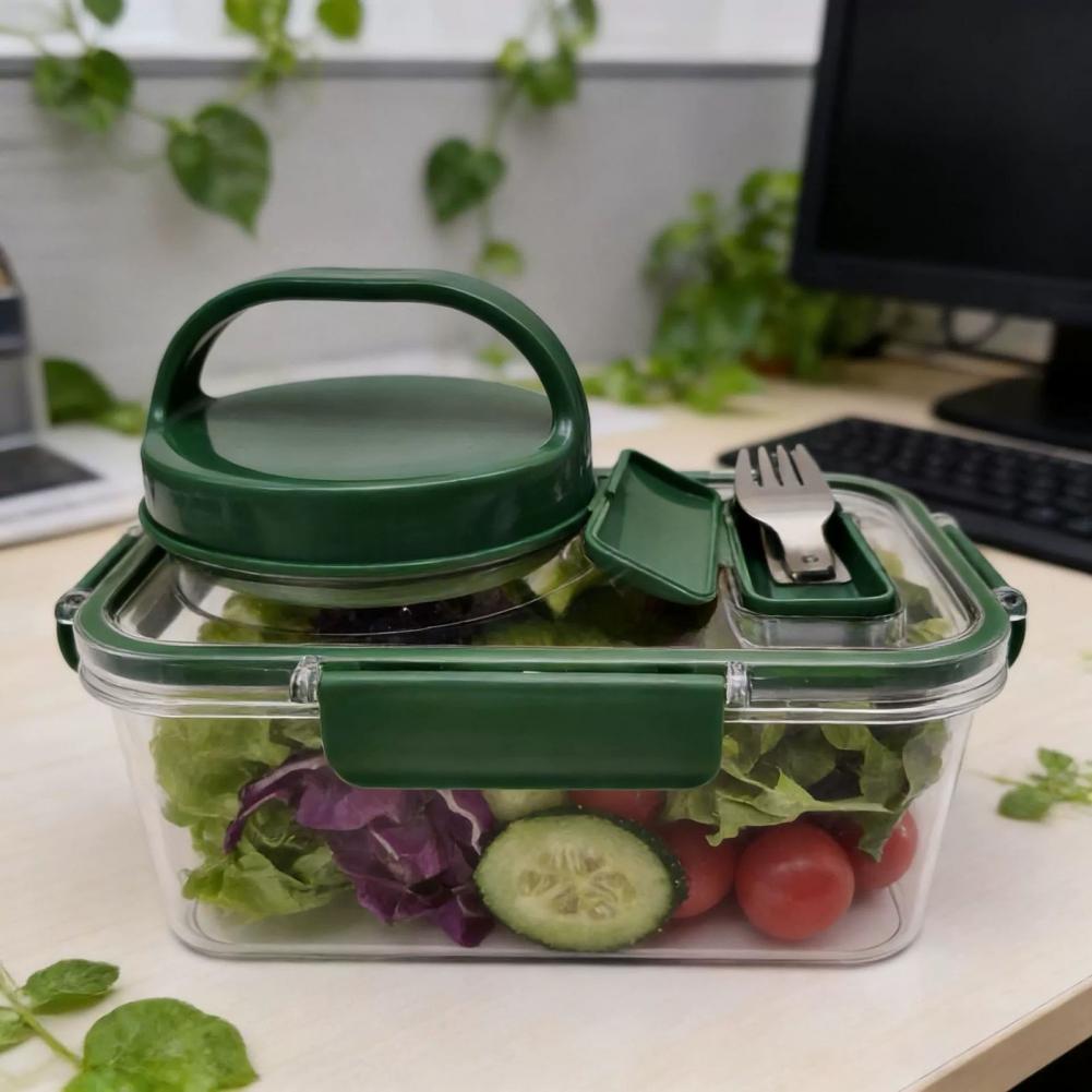 Meal Prep Jar Salad - Kotak Salad Anti Bocor 2-pak, Wadah