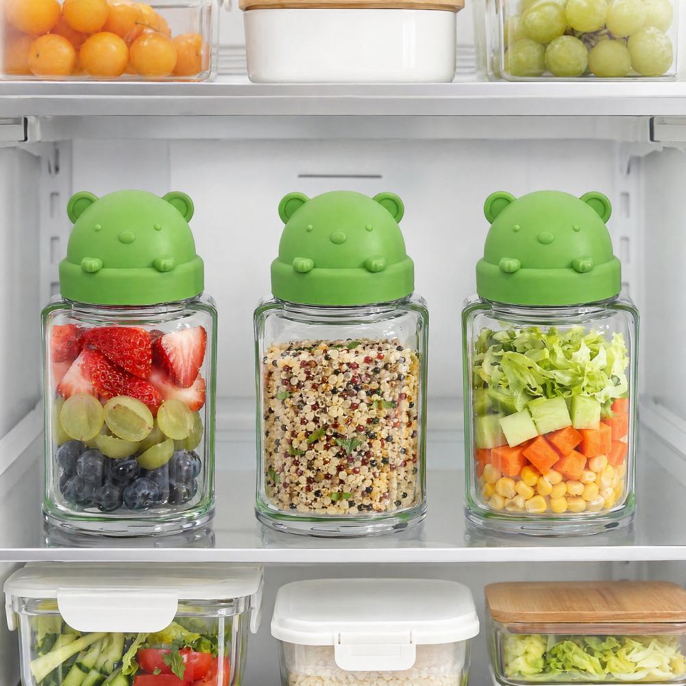 Meal Prep Jar Salad - Wadah Salad Plastik Segel Tahan Lama,
