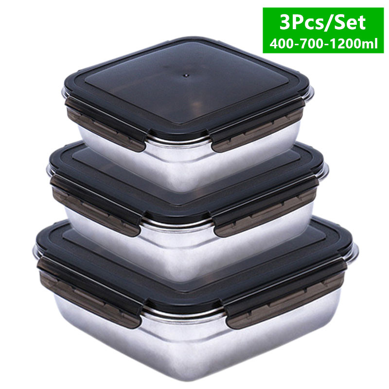 Meal Prep Tupperware - Kotak makan siang set 1200/750/400ML, kotak