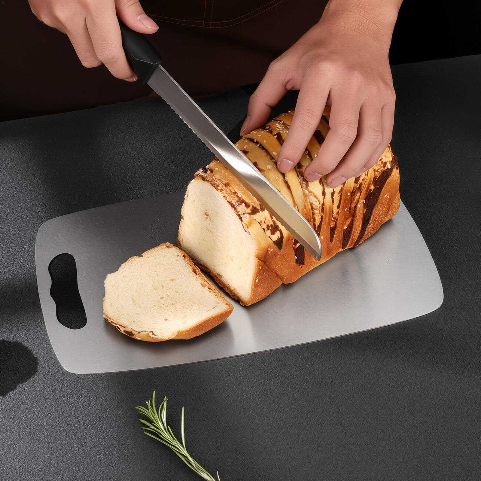 Meal Prep Veggie - Papan Pemotong Stainless Steel Dua Sisi,