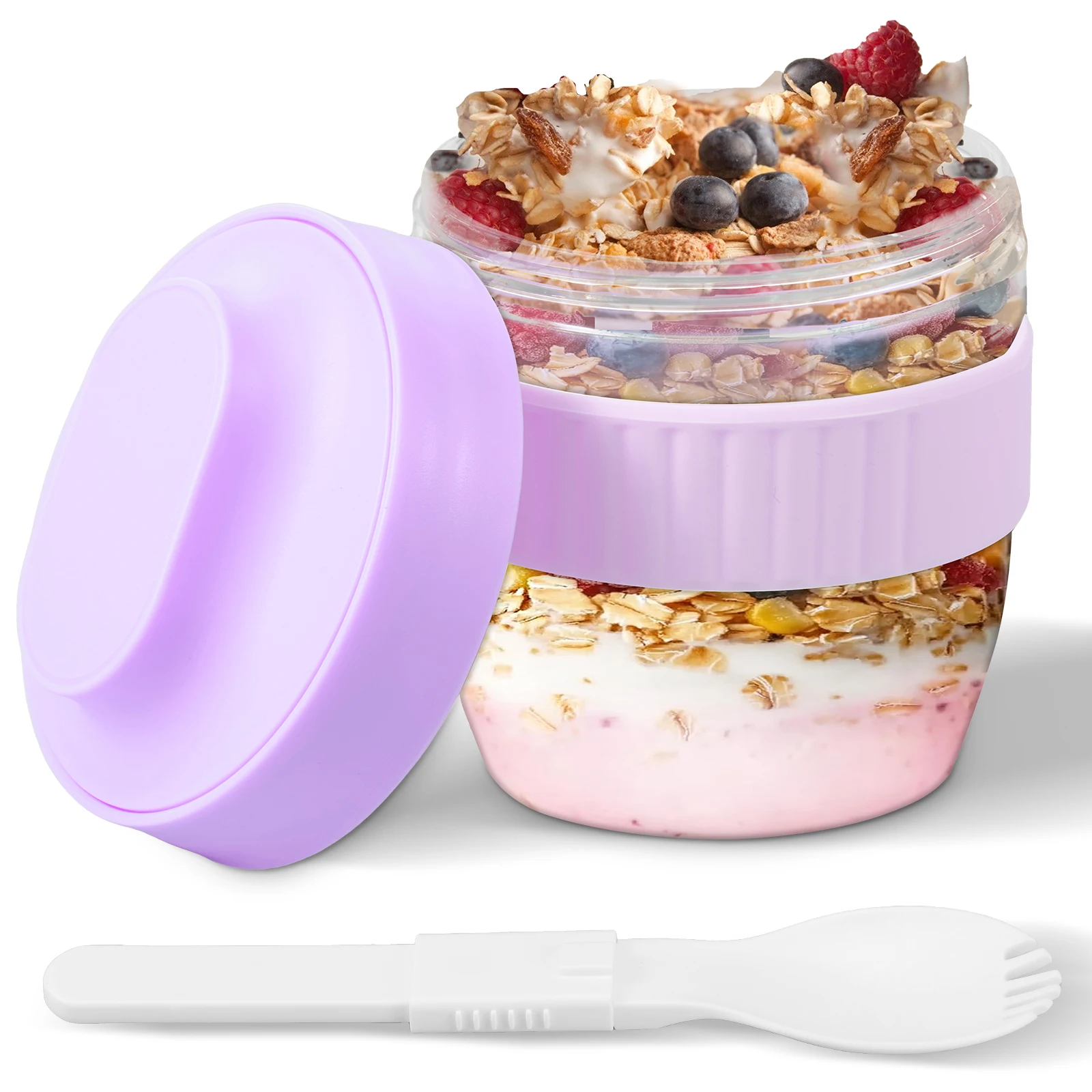 Meal Prep Yogurt Containers - Wadah Overnight Oats Dua Lapis dengan