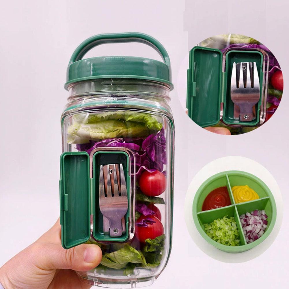 Wadah Salad Portabel dengan Ga - Meal Prep Jar Salad ulasan dan harga