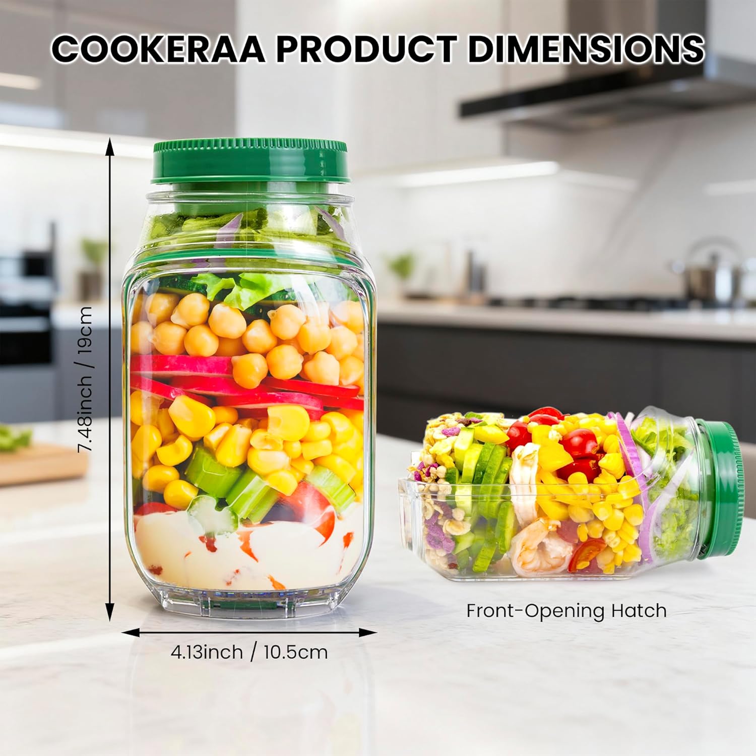 2-Pack Wadah Salad Jar 34oz de - Meal Prep Jar Salad ulasan dan harga