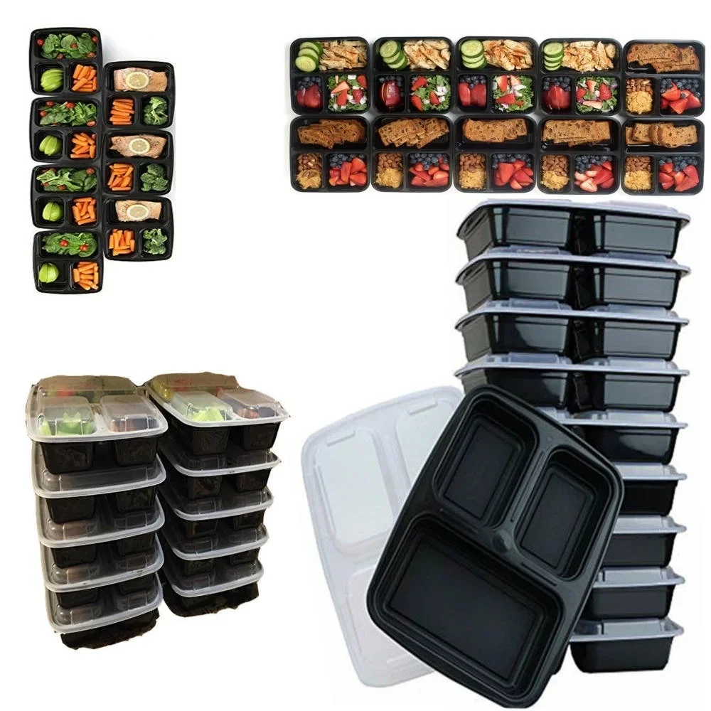 7 pak 3 kompartemen wadah pers - Meal Prep Tupperware ulasan dan harga