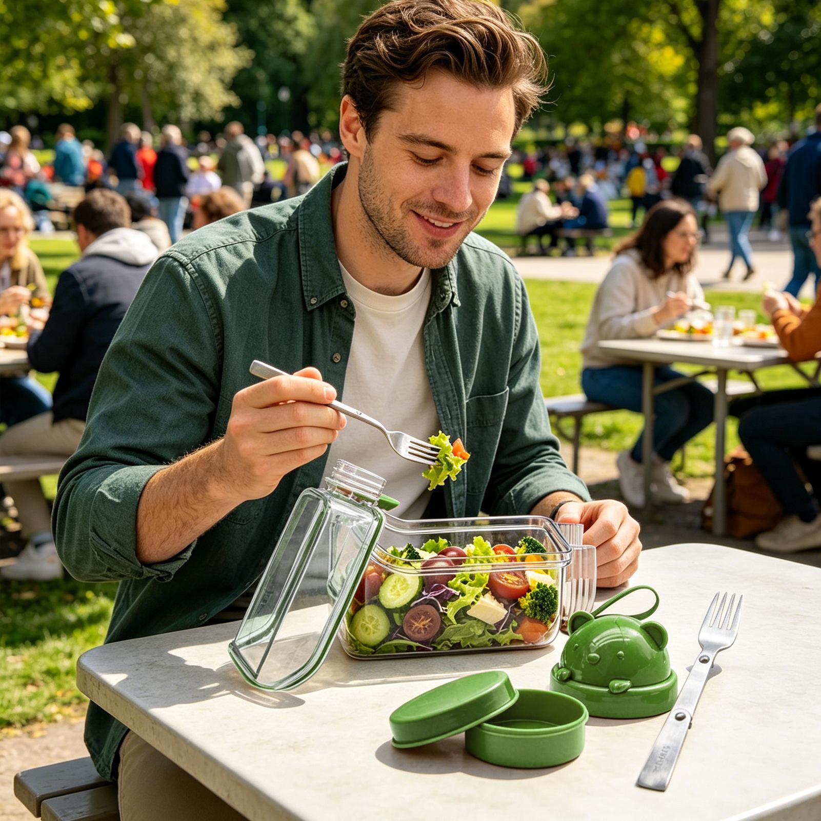 Stoples Salad Transparan, Wada - Meal Prep Jar Salad ulasan dan harga