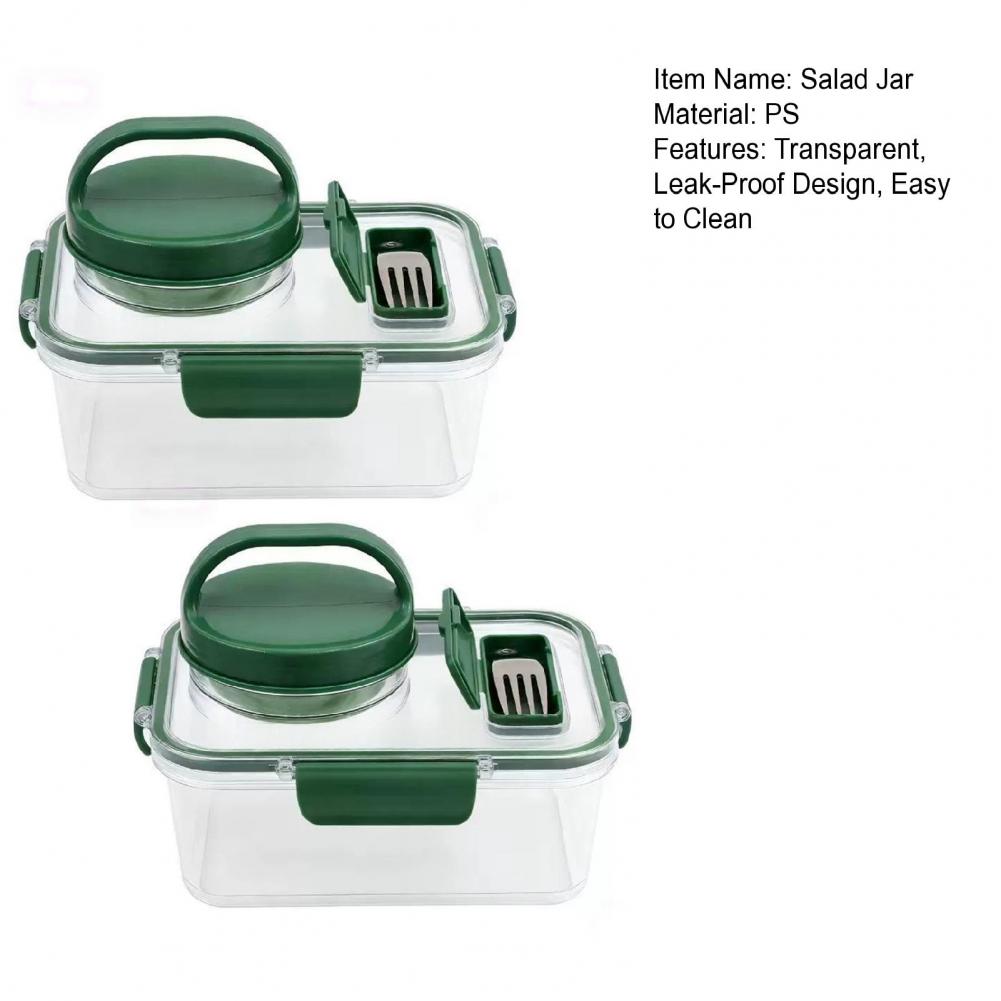 Kotak Salad Anti Bocor 2-pak,  - Meal Prep Jar Salad ulasan dan harga