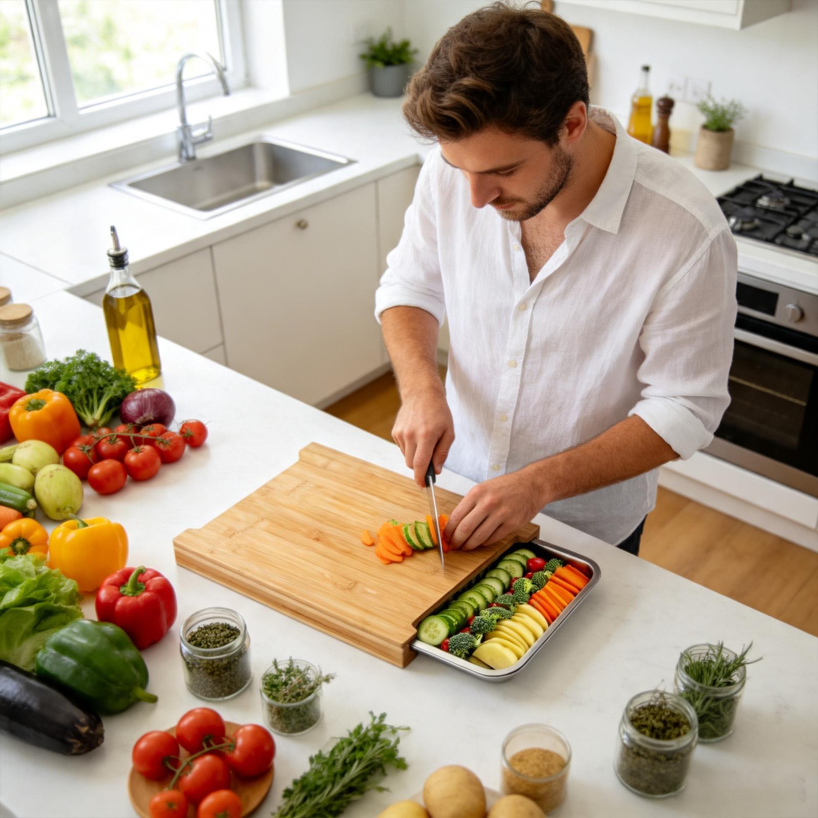 Papan Pemotong Kayu Untuk Dapu - Meal Prep Veggie ulasan dan harga