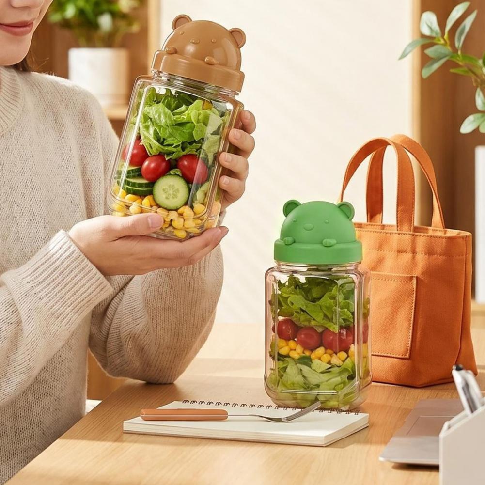 Wadah Salad Plastik Segel Taha - Meal Prep Jar Salad ulasan dan harga