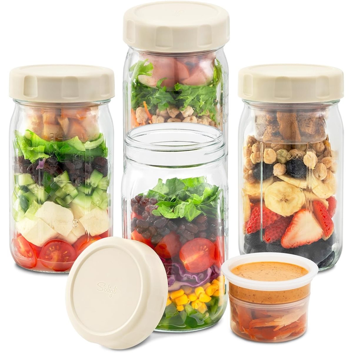 A67T BARU 4 Buah Stoples Salad - Meal Prep Jar Salad ulasan dan harga
