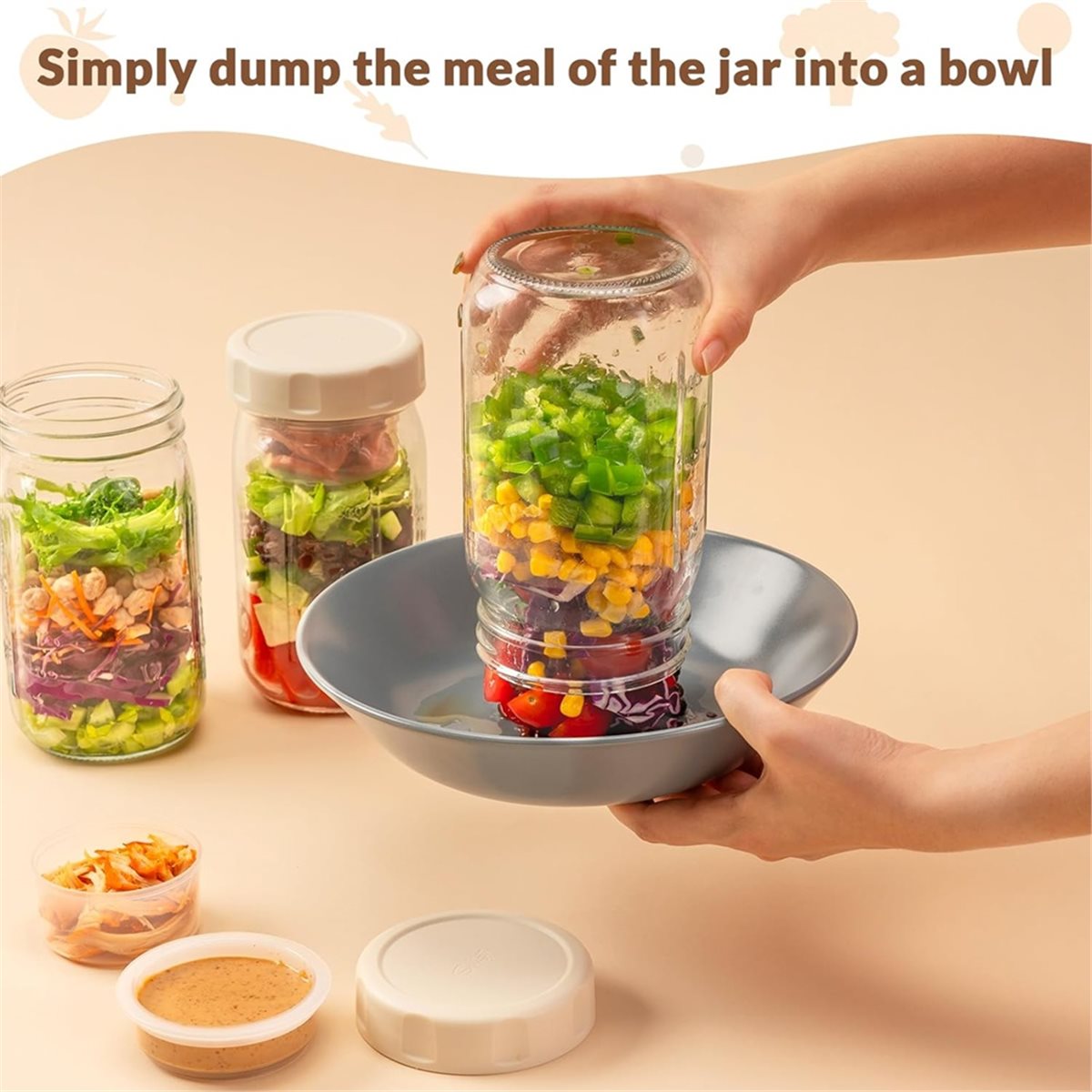 A67T BARU 4 Buah Stoples Salad - Meal Prep Jar Salad ulasan dan harga