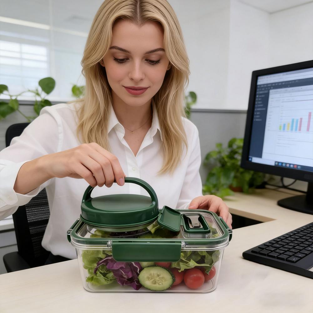 Wadah Salad dengan Cup Saus 2- - Meal Prep Jar Salad ulasan dan harga