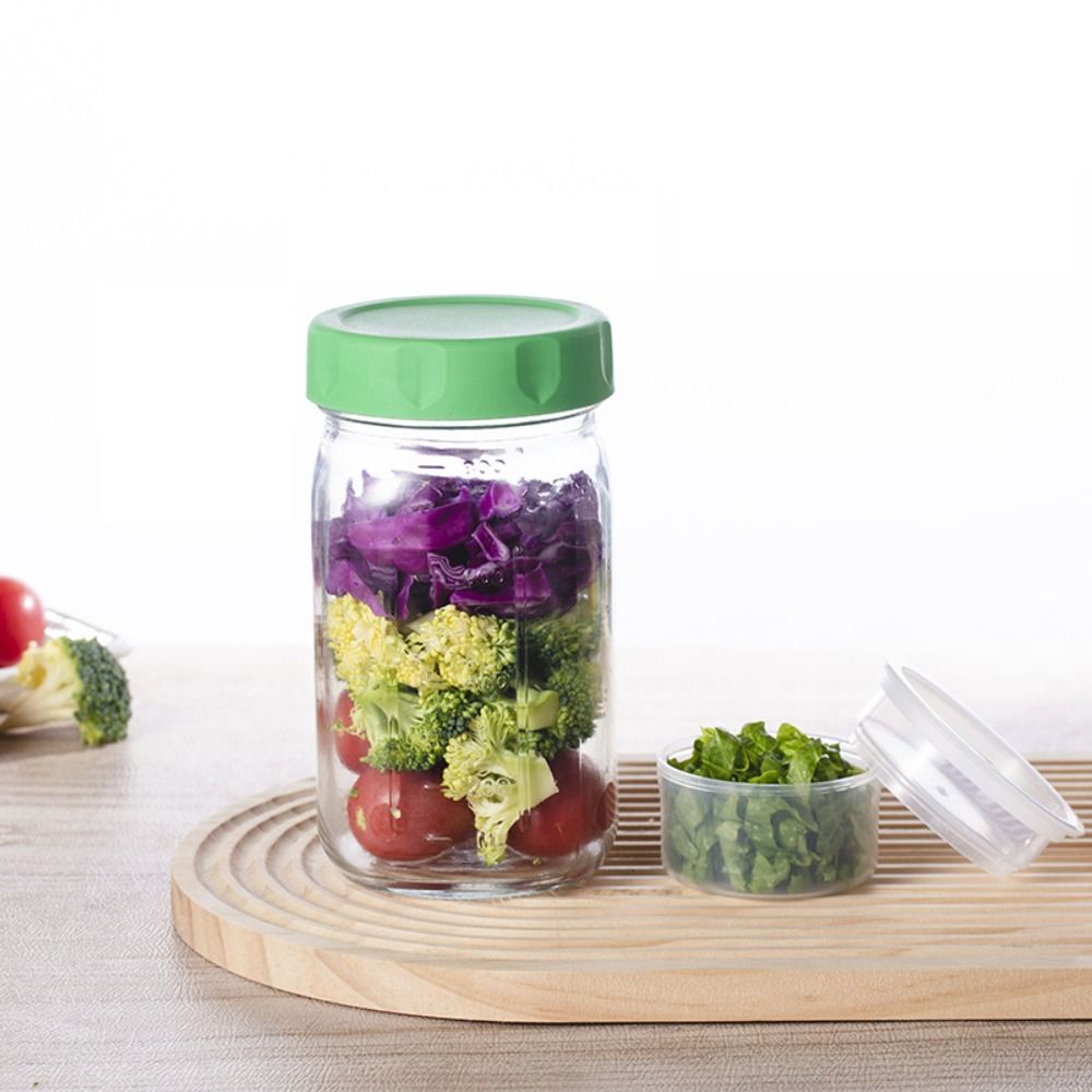 4 Paket Stoples Salad Kaca 32  - Meal Prep Jar Salad ulasan dan harga