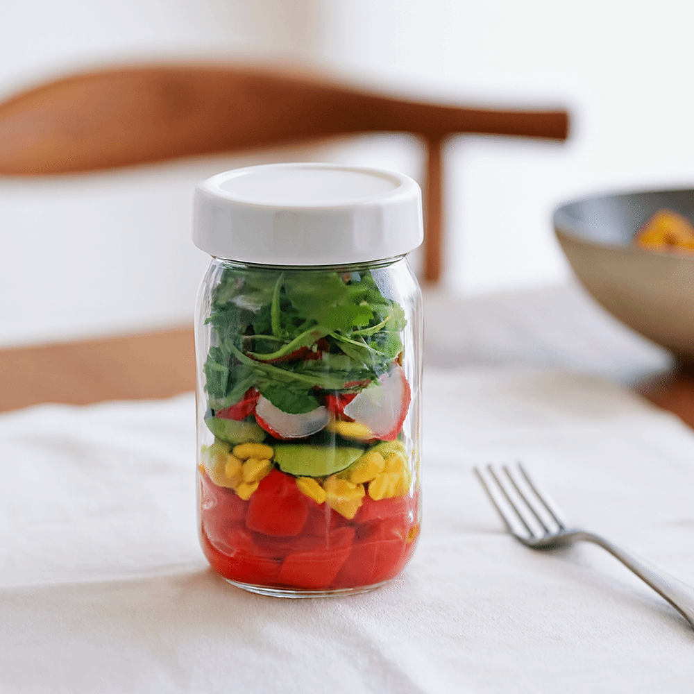 4 Paket Stoples Salad Kaca 32  - Meal Prep Jar Salad ulasan dan harga