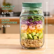 Wadah Salad Portabel dengan Bu - Meal Prep Jar Salad ulasan dan harga