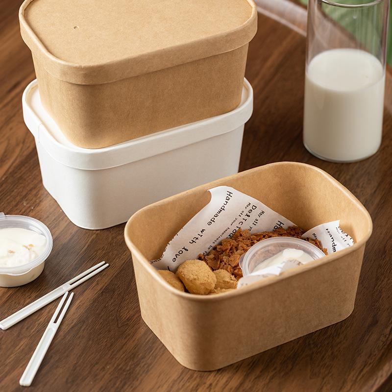 10Pcs Kotak Makan Siang Kertas - Meal Prep Gym Food ulasan dan harga