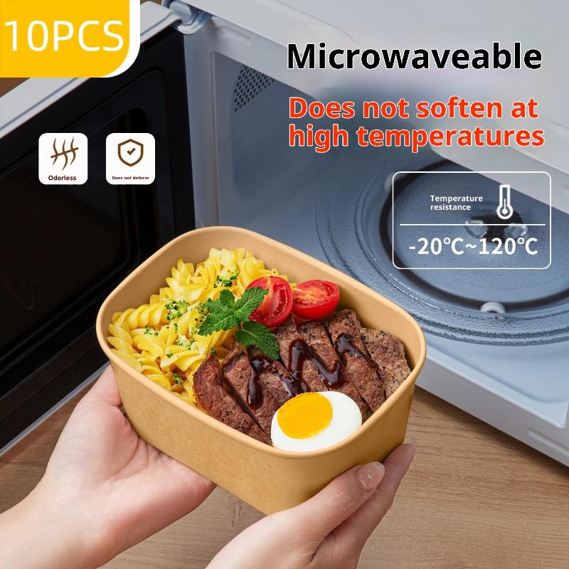 10Pcs Kotak Makan Siang Kertas - Meal Prep Gym Food ulasan dan harga