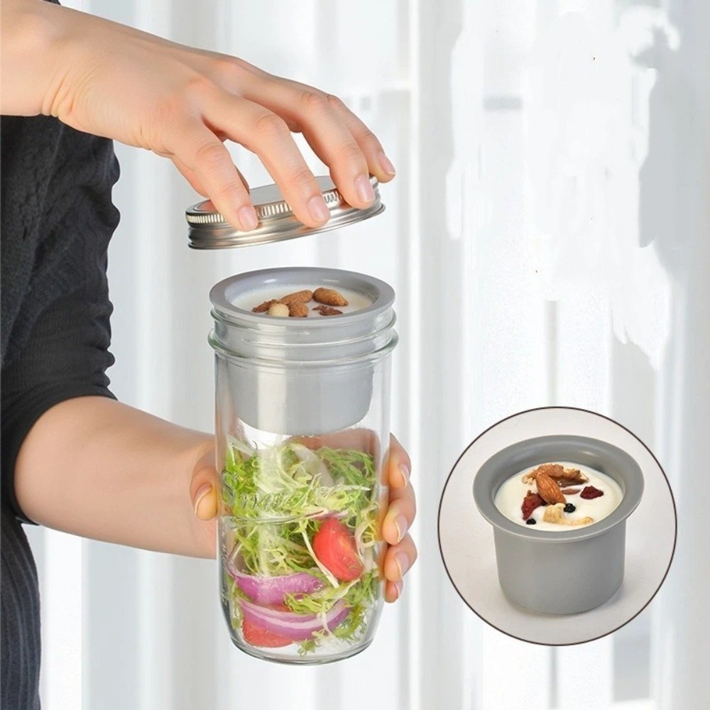 Stoples Salad Kaca 16/24 Oz Mu - Meal Prep Jar Salad ulasan dan harga