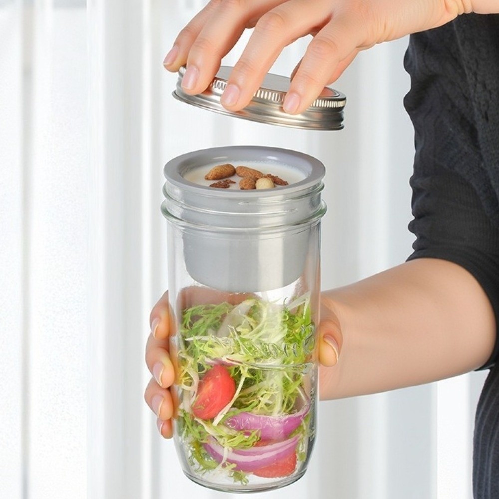 Stoples Salad Kaca 16/24 Oz Mu - Meal Prep Jar Salad ulasan dan harga