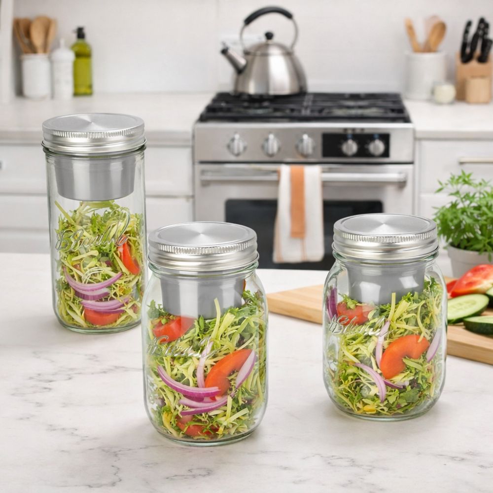 Stoples Salad Kaca 16/24 Oz Mu - Meal Prep Jar Salad ulasan dan harga