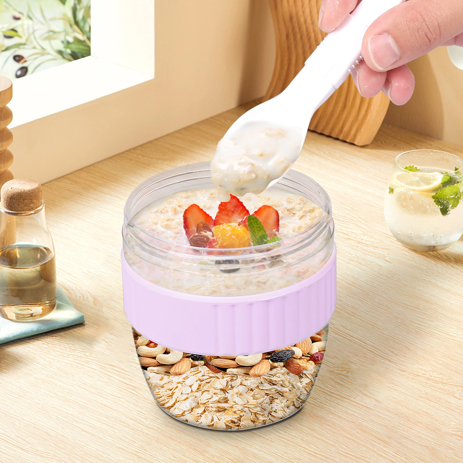 Wadah Overnight Oats Dua Lapis - Meal Prep Yogurt Containers ulasan dan harga